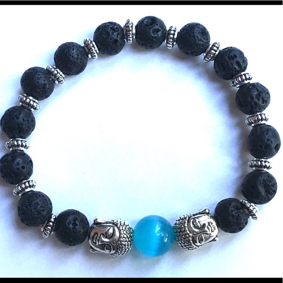 BUDDHA CATS EYE LAVA STONE BRACELET DIFFUSER - Picture 2 of 2